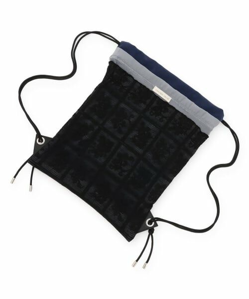 POM PONETTE AMI / ポンポネット アミ リュック・バックパック | 【キャセリーニ】レイヤードレースナップザック（黒）