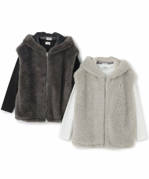 POM PONETTE AMI / ポンポネット アミ ダウンジャケット・ベスト | 【AMI】フェイクファーベスト×長袖Tシャツセット | 詳細15