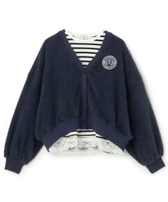 POM PONETTE AMI / ポンポネット アミ カーディガン・ボレロ | 【AMI】裏シャギーカーディガン×裾レースTシャツ