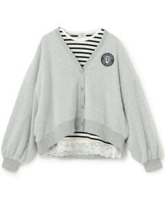 POM PONETTE AMI / ポンポネット アミ カーディガン・ボレロ | 【AMI】裏シャギーカーディガン×裾レースTシャツ