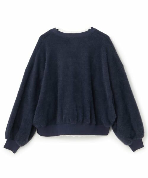 POM PONETTE AMI / ポンポネット アミ カーディガン・ボレロ | 【AMI】裏シャギーカーディガン×裾レースTシャツ | 詳細1