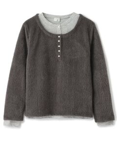 POM PONETTE AMI / ポンポネット アミ ニット・セーター | 【AMI】ヘンリーネックシャギープルオーバー×Tシャツセット