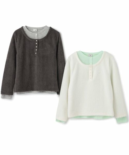 POM PONETTE AMI / ポンポネット アミ ニット・セーター | 【AMI】ヘンリーネックシャギープルオーバー×Tシャツセット | 詳細11