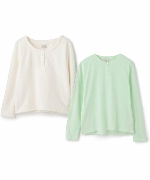 POM PONETTE AMI / ポンポネット アミ ニット・セーター | 【AMI】ヘンリーネックシャギープルオーバー×Tシャツセット | 詳細2
