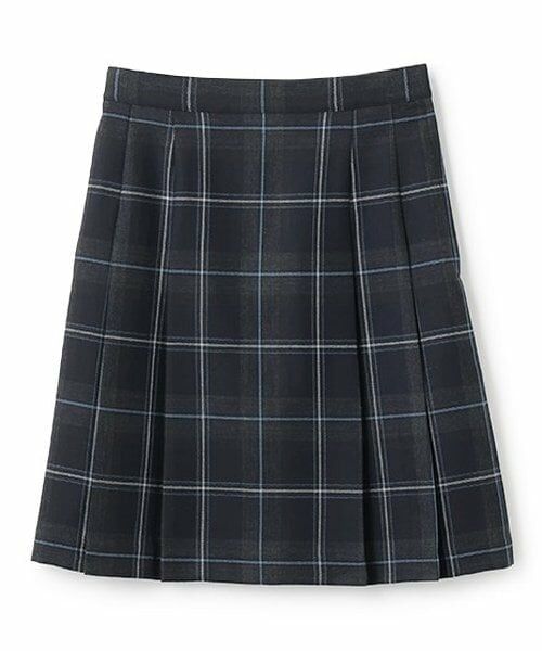 pom ponette junior / ポンポネット ジュニア ミニ・ひざ丈スカート | *サイドプリーツチェックスカート(ディープ ブルー)