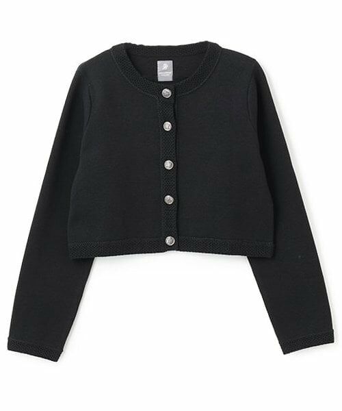 pom ponette junior / ポンポネット ジュニア テーラードジャケット | ＊ニットジャケット（黒）
