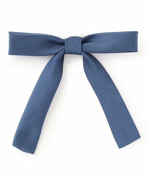 pom ponette junior / ポンポネット ジュニア ブローチ・コサージュ | ＊綾織無地リボンブローチ（ブルー）