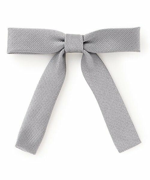 pom ponette junior / ポンポネット ジュニア ブローチ・コサージュ | ＊綾織無地リボンブローチ（ライト グレー）