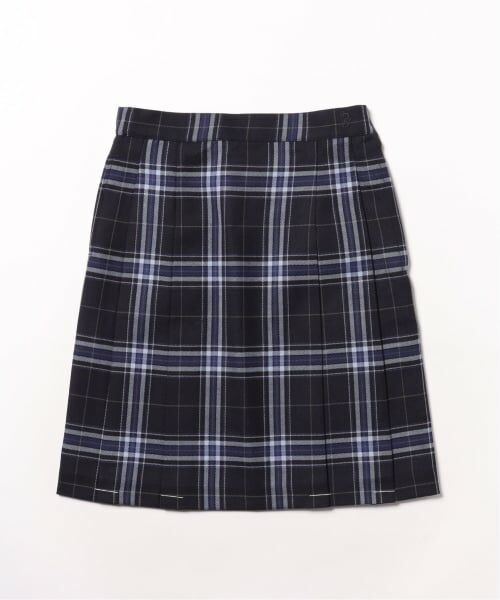 pom ponette junior / ポンポネット ジュニア ミニ・ひざ丈スカート | *サイドプリーツウールチェックスカート(ロイヤル ブルー)