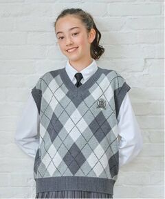 pom ponette junior / ポンポネット ジュニア カーディガン・ボレロ | *アーガイルニットベスト