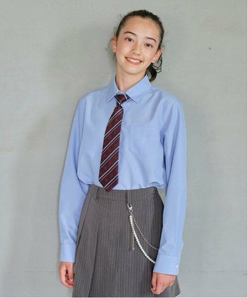 pom ponette junior / ポンポネット ジュニア シャツ・ブラウス | *【シワになりにくい】角襟ブラウス（サックス）