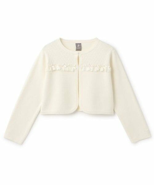 pom ponette junior / ポンポネット ジュニア テーラードジャケット | *リボンニットジャケット（オフ ホワイト）