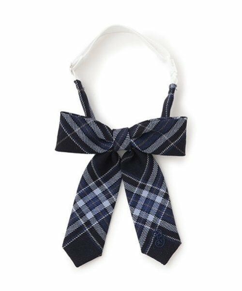 pom ponette junior / ポンポネット ジュニア ネクタイ | *綾織ウールチェックリボンタイ（ロイヤル ブルー）