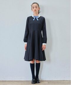 pom ponette junior / ポンポネット ジュニア ドレス | *サキソニ‐ウール白襟ワンピース