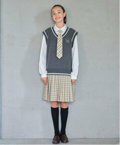 pom ponette junior / ポンポネット ジュニア ドレス | ネクタイつきドッキングワンピース