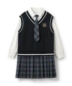 pom ponette junior / ポンポネット ジュニア ドレス | ネクタイつきドッキングワンピース