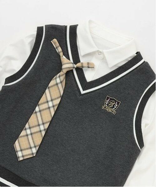 pom ponette junior / ポンポネット ジュニア ドレス | ネクタイつきドッキングワンピース | 詳細5