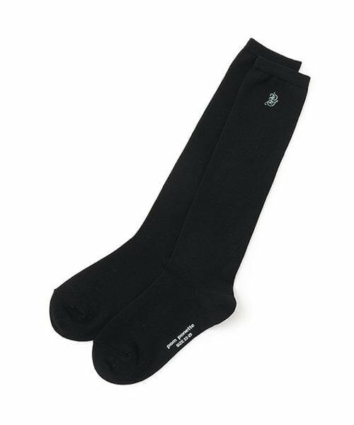 pom ponette junior / ポンポネット ジュニア ソックス | ＊ワンポイント刺しゅうハイソックス（エメラルド グリーン）