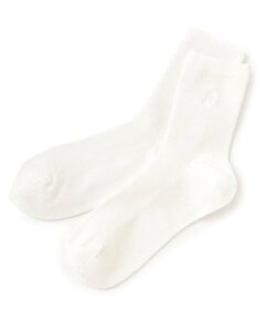 pom ponette junior / ポンポネット ジュニア ソックス | *細リブ刺繍クルーソックス