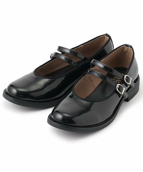 pom ponette junior / ポンポネット ジュニア パンプス | *ダブルストラップシューズ（黒）