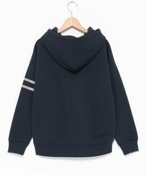 pom ponette junior / ポンポネット ジュニア パーカー | ラインスリーブ裏毛裏起毛パーカ | 詳細1