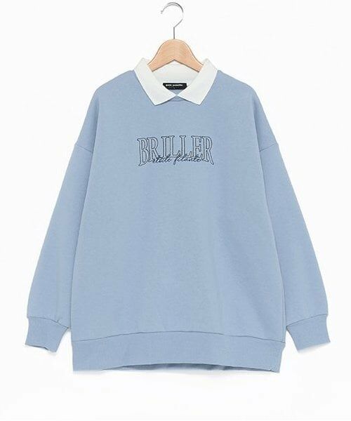 pom ponette junior / ポンポネット ジュニア スウェット | 【福袋B】襟付き裏起毛プルオーバー（ラベンダー）