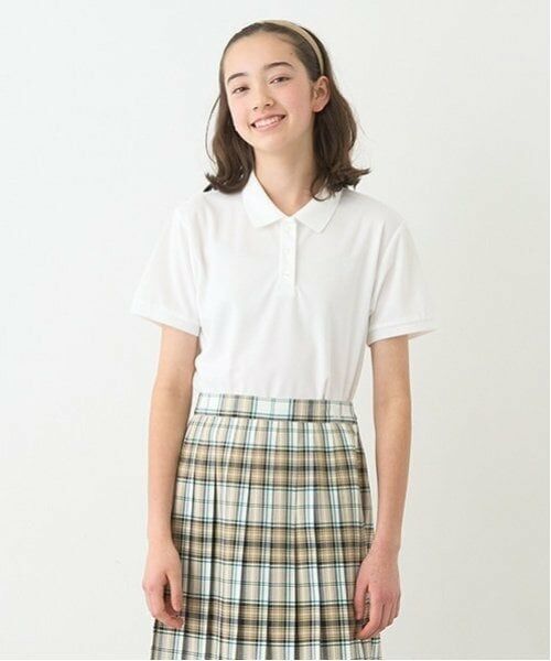 pom ponette junior / ポンポネット ジュニア ポロシャツ | *【吸水速乾】ポロシャツ（白）
