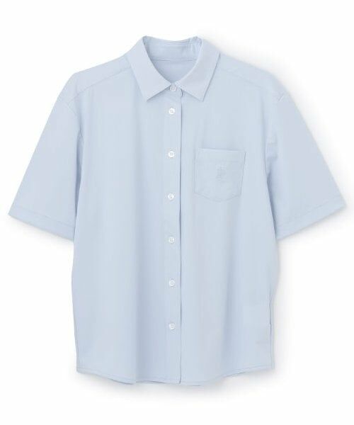 pom ponette junior / ポンポネット ジュニア シャツ・ブラウス | *【UVカット】角衿カットシャツ（サックス）