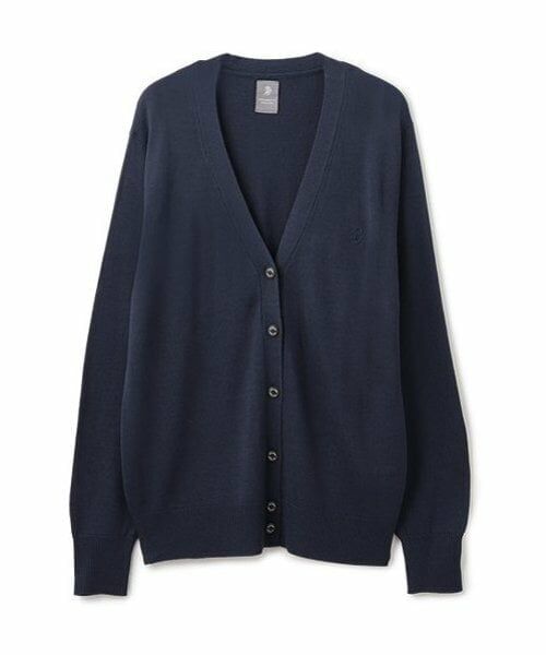 pom ponette junior / ポンポネット ジュニア カーディガン・ボレロ | *【接触冷感・抗菌防臭】Vネックカーディガン（紺）