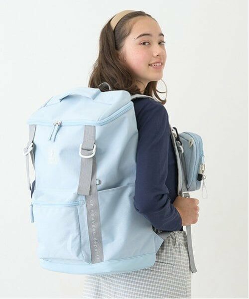pom ponette junior / ポンポネット ジュニア リュック・バックパック | *スクエア型スクールリュック（ライト ブルー）