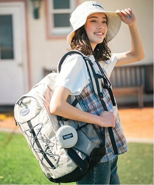 pom ponette junior / ポンポネット ジュニア リュック・バックパック | ＊【Cuugal掲載】33Lコードデザインスクールリュック（ベージュ）