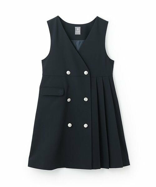 pom ponette junior / ポンポネット ジュニア ミニ・ひざ丈スカート | *プリーツ切替ジャンパースカート（紺）