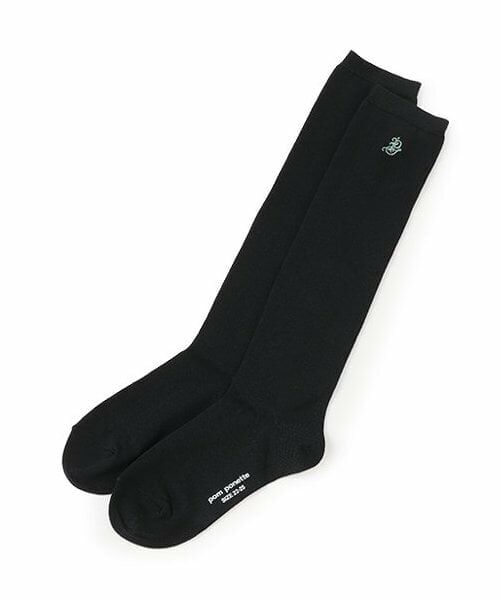 pom ponette junior / ポンポネット ジュニア ソックス | ＊ワンポイント刺しゅうハイソックス（エメラルド グリーン）