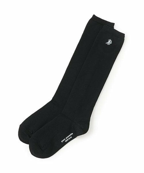 pom ponette junior / ポンポネット ジュニア ソックス | ＊ワンポイント刺しゅうハイソックス（ライト ブルー）