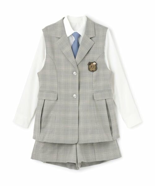 pom ponette junior / ポンポネット ジュニア セットアップ | 【卒服】【５点セット】ジレジャケットコーデセット（グレー）