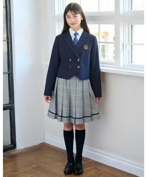 pom ponette junior / ポンポネット ジュニア セットアップ | 【卒服】【４点セット】ショートジャケット・ジャンスカセット（紺）