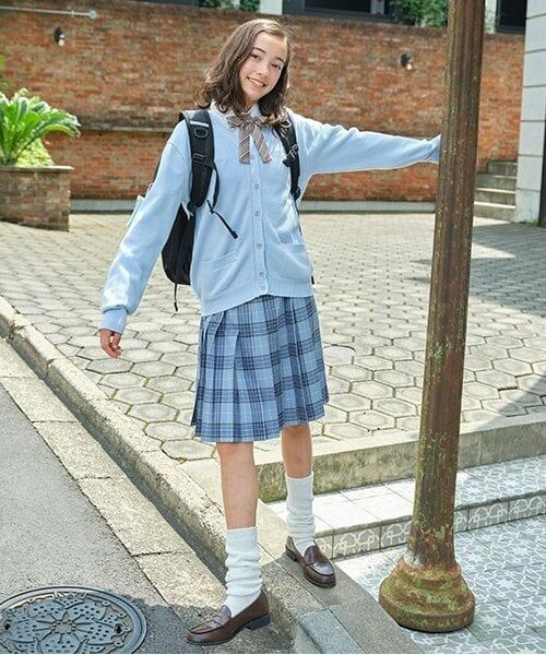 pom ponette junior / ポンポネット ジュニア ミニ・ひざ丈スカート | 【卒服】【家庭洗濯可】24本チェックプリーツスカート（ブルー）