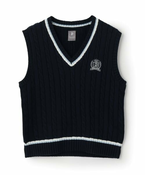 pom ponette junior / ポンポネット ジュニア カーディガン・ボレロ | 【卒服】Vネックラインベスト（紺）