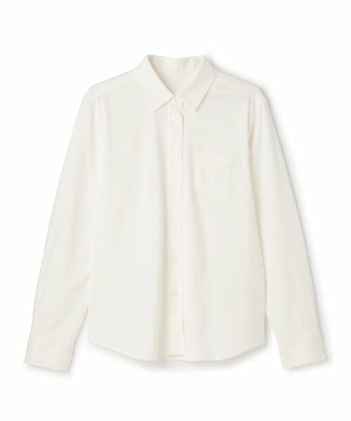 pom ponette junior / ポンポネット ジュニア シャツ・ブラウス | 【卒服】【防汚加工】角襟カットシャツ（オフ ホワイト）