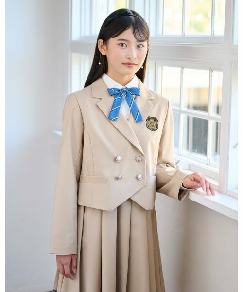 pom ponette junior / ポンポネット ジュニア テーラードジャケット | 【卒服】ショート丈ジャケット（ベージュ）