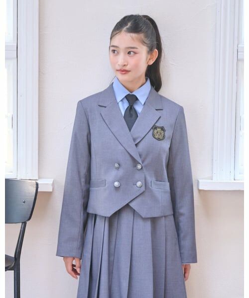 pom ponette junior / ポンポネット ジュニア テーラードジャケット | 【卒服】ショート丈ジャケット（チャコール）