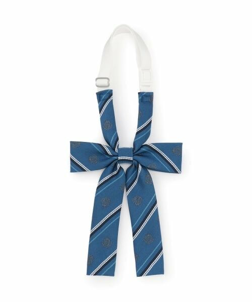 pom ponette junior / ポンポネット ジュニア ネクタイ | 【卒服】ストライプスクールリボン（ブルー）