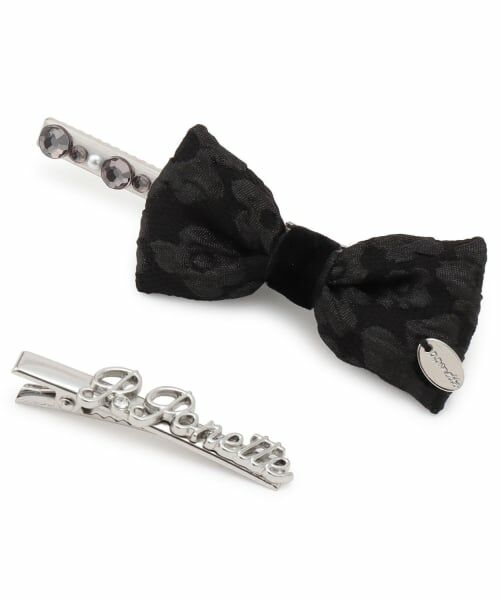 pom ponette junior / ポンポネット ジュニア ヘアピン | リボンヘアクリップセット（黒）