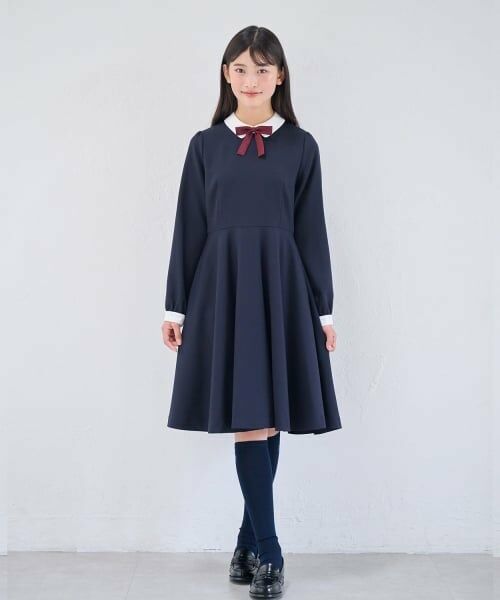 pom ponette junior / ポンポネット ジュニア ドレス | 【卒服】ウール白襟ワンピース（紺）