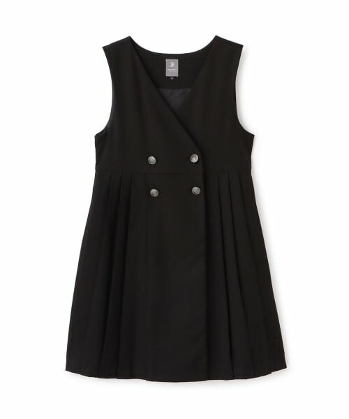 pom ponette junior / ポンポネット ジュニア ミニ・ひざ丈スカート | サイドプリーツジャンスカ（黒）