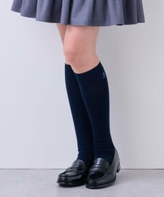 【卒服】ワンポイント刺しゅうハイソックス