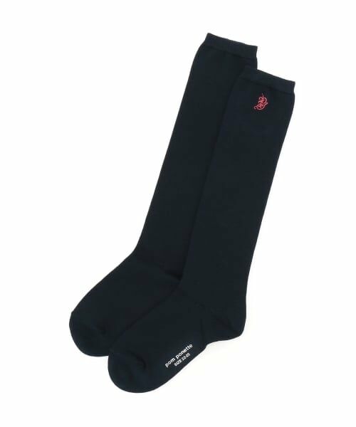 pom ponette junior / ポンポネット ジュニア ソックス | 【卒服】ワンポイント刺しゅうハイソックス（エンジ）