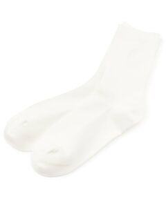 【卒服】細リブ刺しゅうクルーソックス