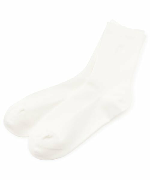 pom ponette junior / ポンポネット ジュニア ソックス | 【卒服】細リブ刺しゅうクルーソックス（白）