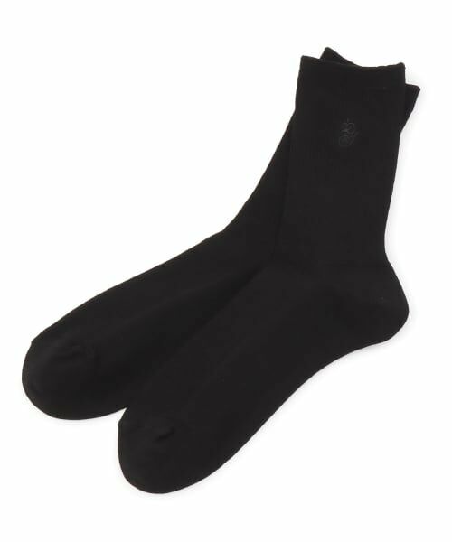 pom ponette junior / ポンポネット ジュニア ソックス | 【卒服】細リブ刺しゅうクルーソックス（黒）
